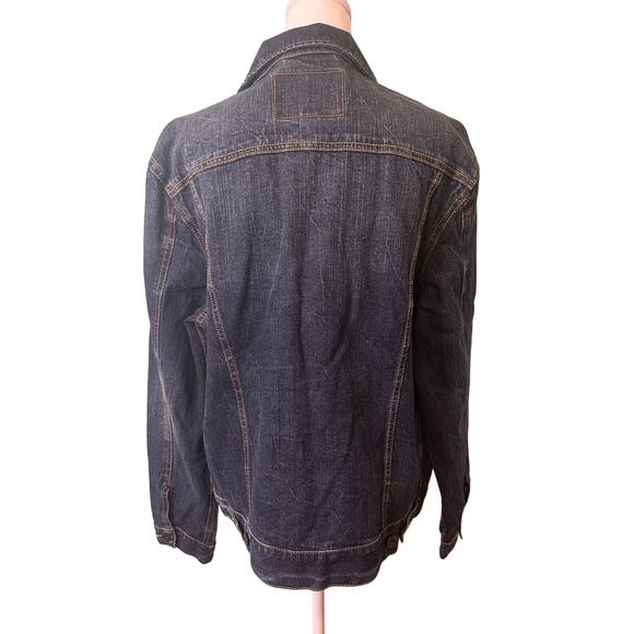 American Eagle Outfitters Womens Dark Denim Button Jean Jacket Large Trucker - Picture 5 of 9